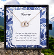 Gift For Sister - Interlocking Heart Necklace - Personalised Message Card
