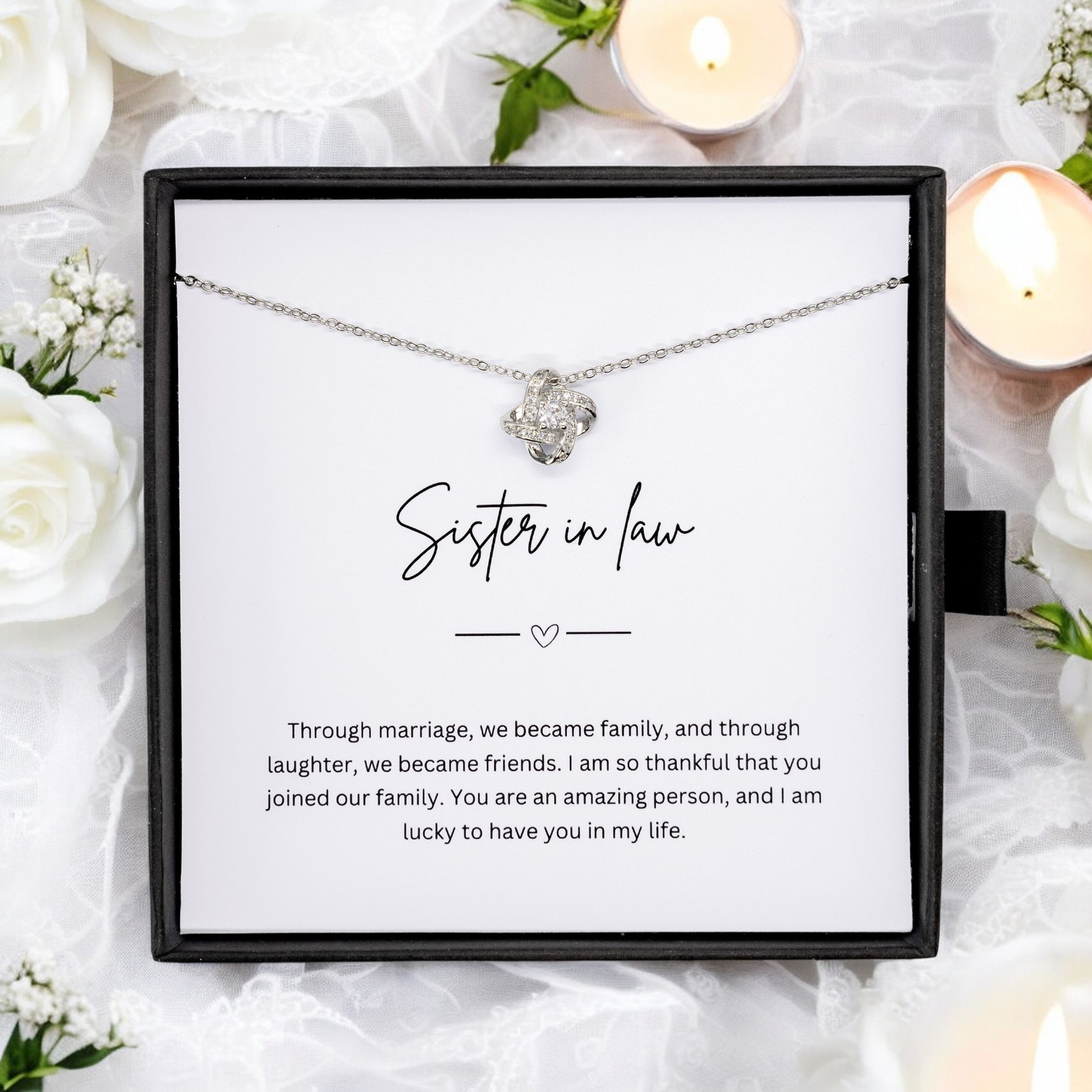 Gift For Sister-In-Law - Beautiful Silver Necklace - Personalised Message Card