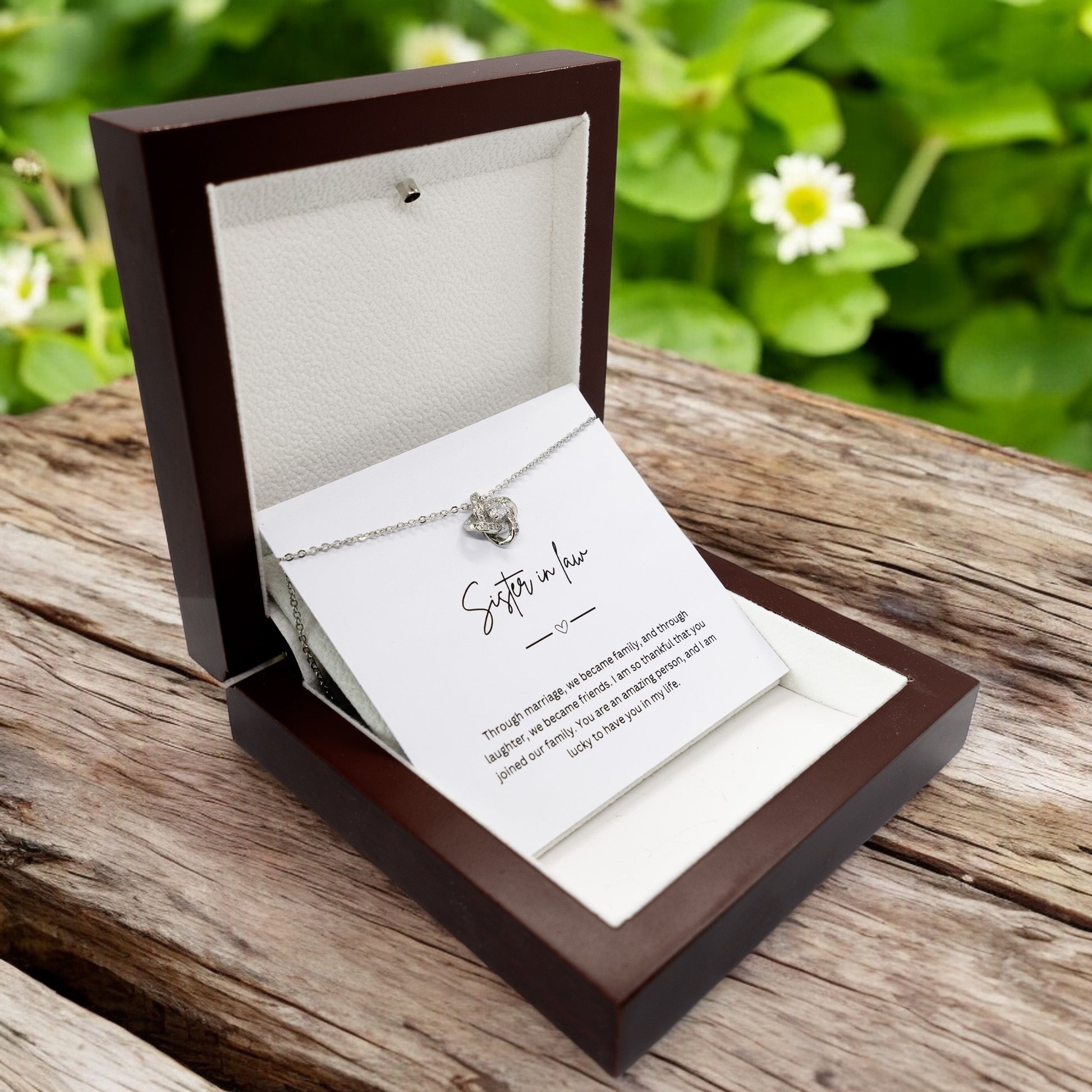 Gift For Sister-In-Law - Beautiful Silver Necklace - Personalised Message Card