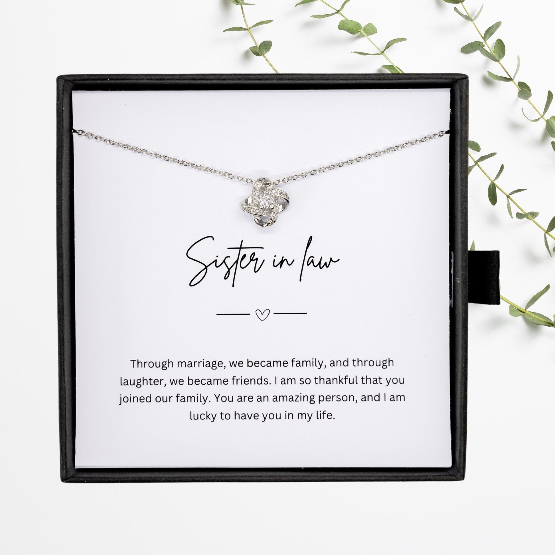 Gift For Sister-In-Law - Beautiful Silver Necklace - Personalised Message Card