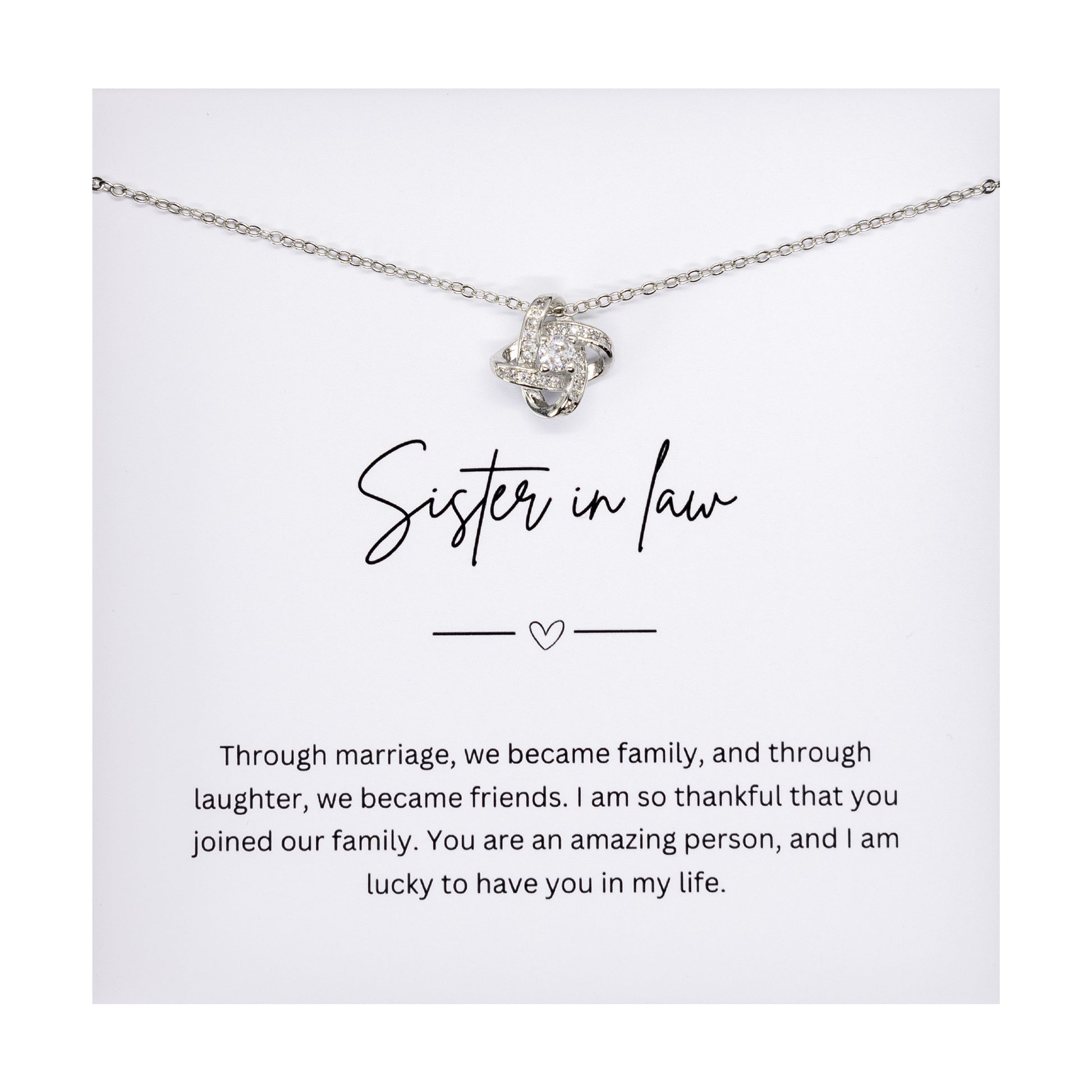 Gift For Sister-In-Law - Beautiful Silver Necklace - Personalised Message Card