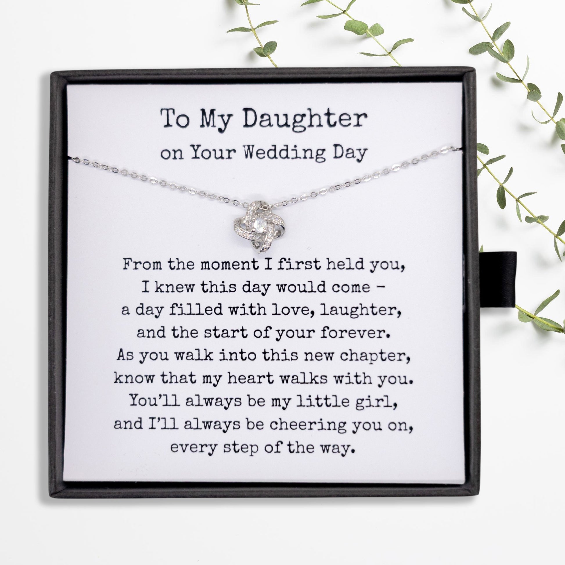 To My Daughter on Your Wedding Day Necklace, Gift for Bride from Mum or Dad