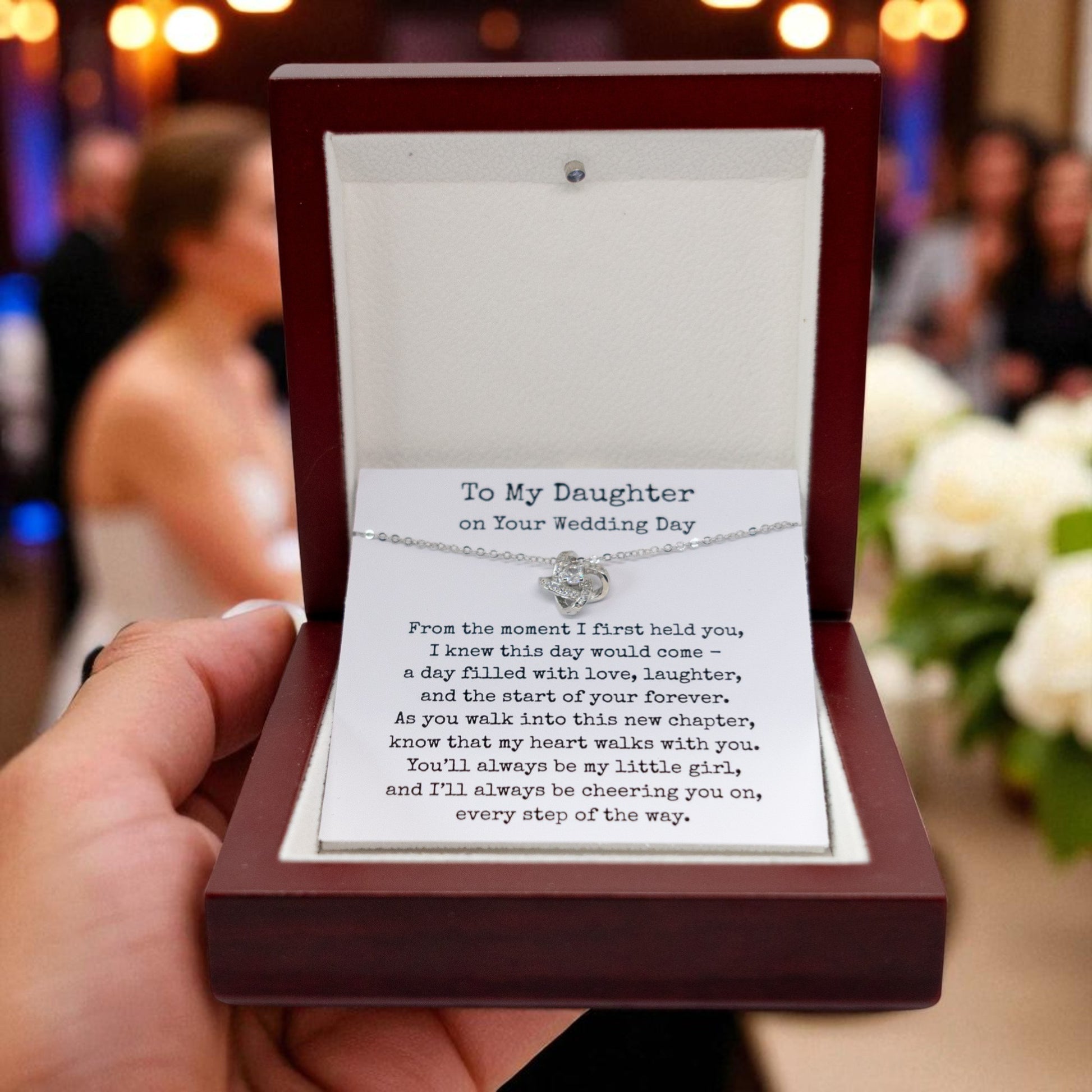 To My Daughter on Your Wedding Day Necklace, Gift for Bride from Mum or Dad