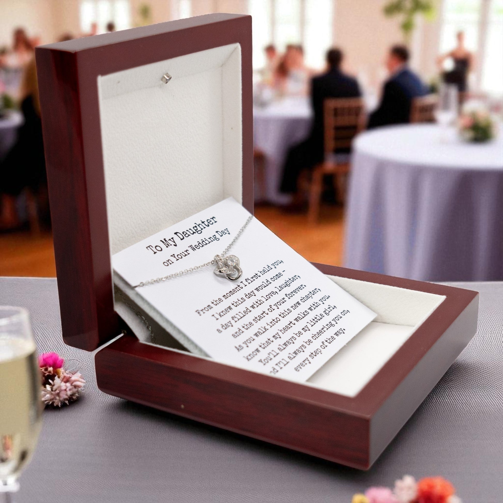 To My Daughter on Your Wedding Day Necklace, Gift for Bride from Mum or Dad