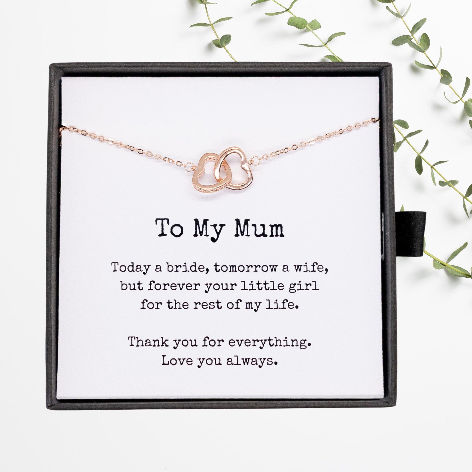 To My Mum Necklace, Wedding Gift for Mum, Mother of the Bride Gift, Family Bond Necklace, Sentimental Gift for Mum