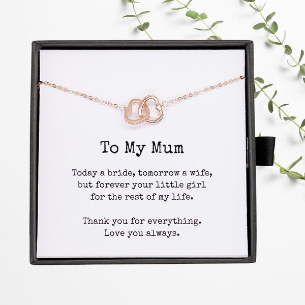 To My Mum Necklace, Wedding Gift for Mum, Mother of the Bride Gift, Family Bond Necklace, Sentimental Gift for Mum