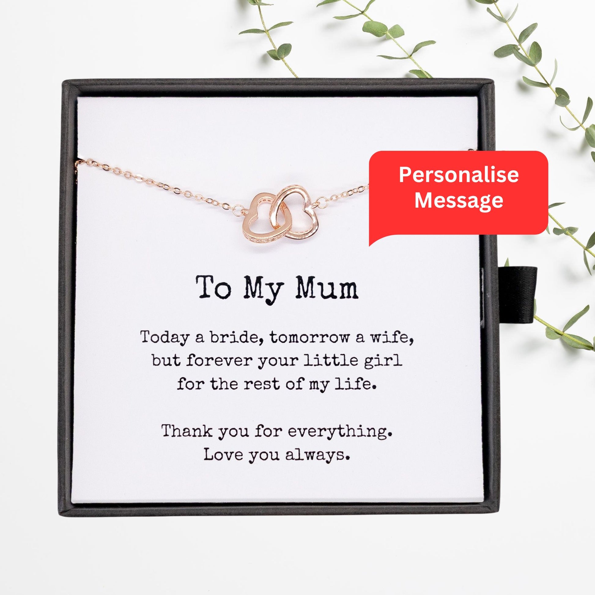 To My Mum Necklace, Wedding Gift for Mum, Mother of the Bride Gift, Family Bond Necklace, Sentimental Gift for Mum