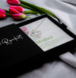 To My Mother - Choice of Beautiful Silver Necklaces in a Mahogany Gift Box with a Custom Message Card - Gift from Son / Daughter For Mum