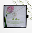 To My Mother - Choice of Beautiful Silver Necklaces in a Mahogany Gift Box with a Custom Message Card - Gift from Son / Daughter For Mum