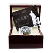 To a Wonderful Dad - Luxury Gift Watch Set - Mahogany Box - Custom Message Card Gift For Birthday's Christmas - Fathers Day